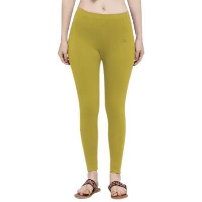 MADONA Ankel Lenth Western Wear Leggins (Solid) Green Pack of 1