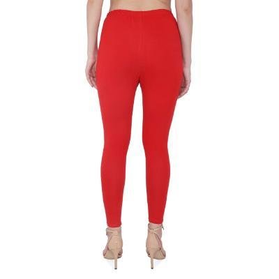 MADONA Ankel Lenth Western Wear Leggins (Solid) White,Red,Pack of 2