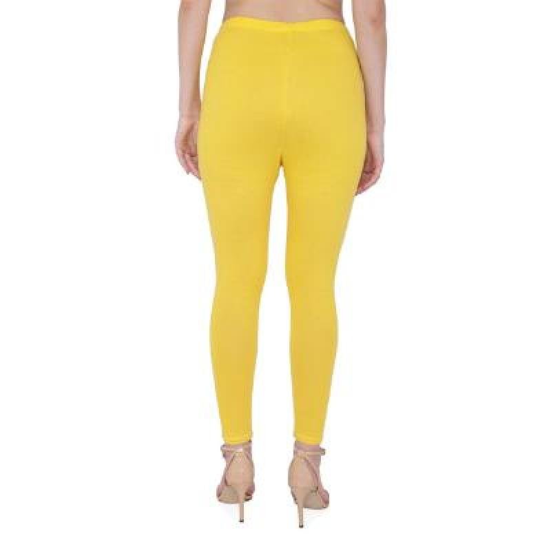 MADONA Ankel Lenth Western Wear Leggins (Solid) Whit,Yellow,Pack of 2
