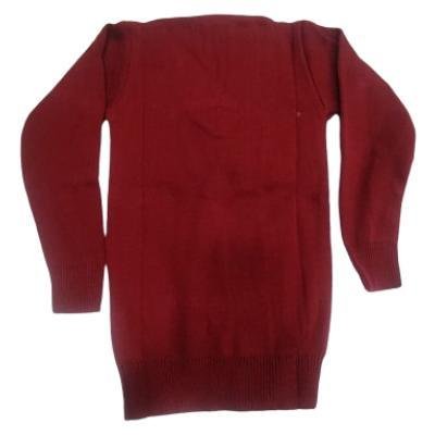 Cotton Blend Full Sleeves School Sweater for Boys & Girls Red Maroon (Pack Of 1 )