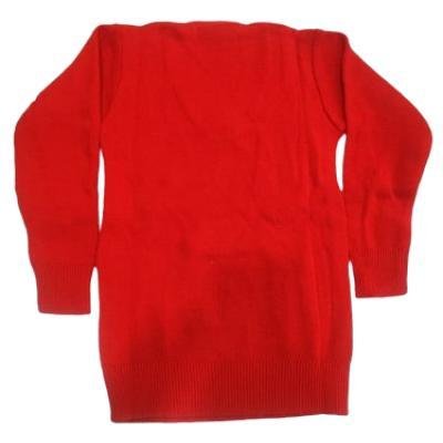 Cotton Blend Full Sleeves Cardigan School Sweater for Girls Red (Pack Of 1 )