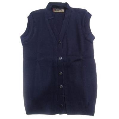 Cotton Blend Sleepless Font Open School Sweater for Girls NavyBlue (Pack Of 1 )