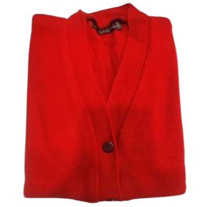 Cotton Blend  Sleepless  Font Open School Sweater for  Girls  Red  (Pack Of 1 )