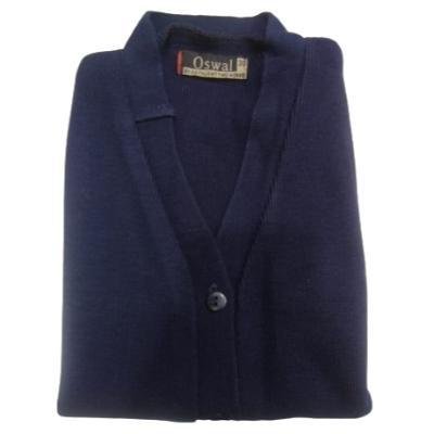 Cotton Blend Sleepless Font Open School Sweater for Girls NavyBlue (Pack Of 1 )
