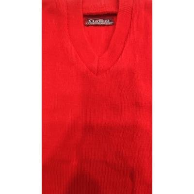 Cotton Blend Sleepless School Sweater for Boys & Girls Red (Pack Of 1 )