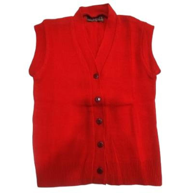 Cotton Blend  Sleepless  Font Open School Sweater for  Girls  Red  (Pack Of 1 )
