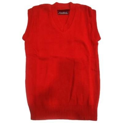 Cotton Blend Sleepless School Sweater for Boys & Girls Red (Pack Of 1 )