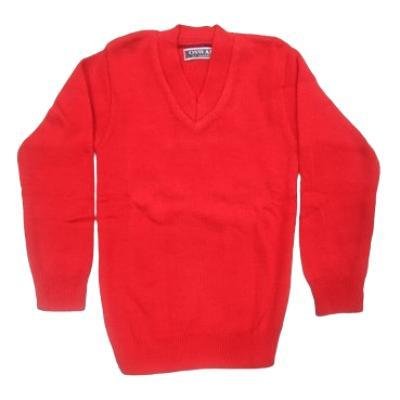 Cotton Blend Full Sleeves School Sweater for Boys & Girls Red (Pack Of 1 )
