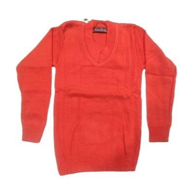 Cotton Blend Full Sleeves School Sweater for Boys & Girls Orange (Pack Of 1 )