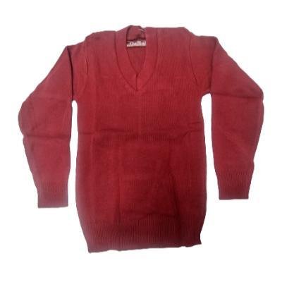 Cotton Blend Full Sleeves School Sweater for Boys & Girls Red Maroon (Pack Of 1 )
