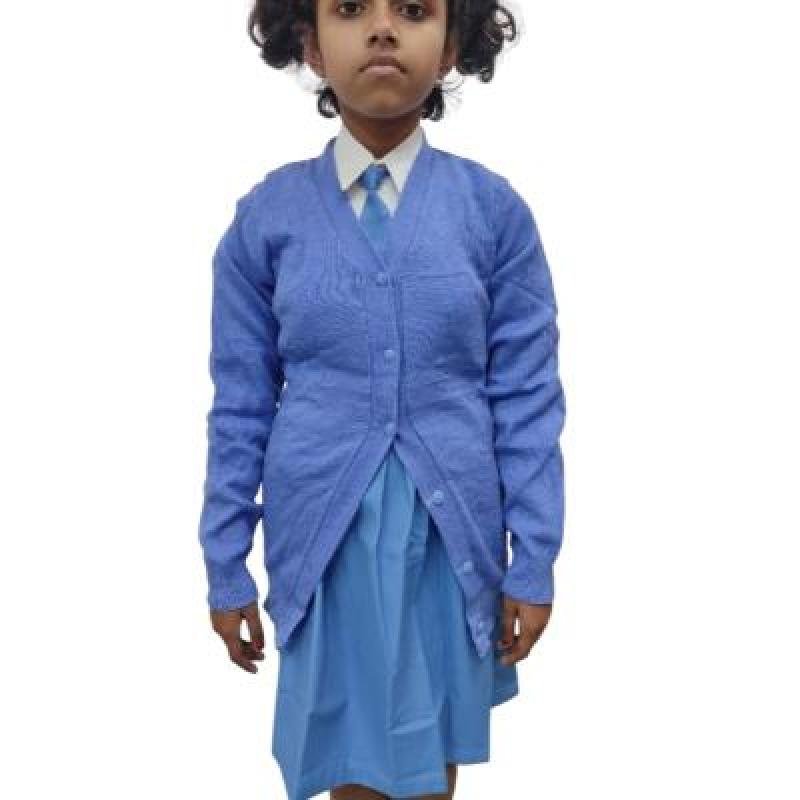 Cotton Blend Full Sleeves Cardigan School Sweater for Girls  (Pack Of 1 )