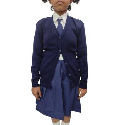 Cotton Blend Full Sleeves Cardigan School Sweater for Girls NavyBlue (Pack Of 1 )