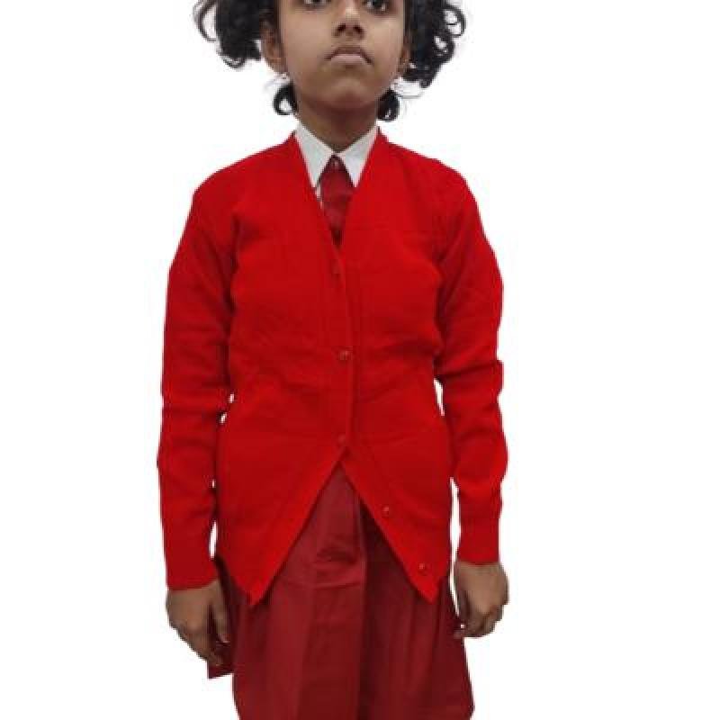 Cotton Blend Full Sleeves Cardigan School Sweater for Girls  (Pack Of 1 )