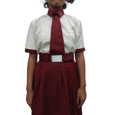 Girls By Colours 100%Cotton School unifrom white half sleeve shirt(Pack Of 1)