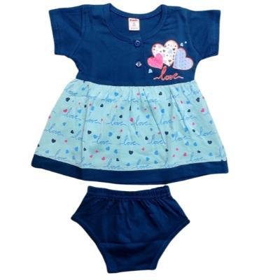 Pink Baby Girls Fornt Open Frock With Panty(Neavy Blue)PACK OF 1