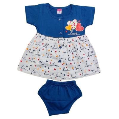 Pink Baby Girls Fornt Open Frock With Panty(Neavy Blue)PACK OF 1
