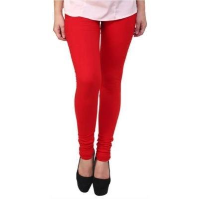 MADONA Full Lenth Western Wear Leggins (Solid) Red Pack of 1
