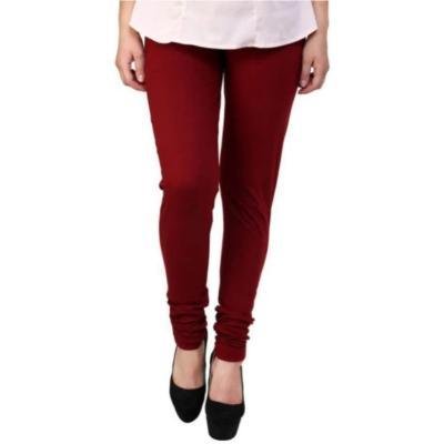 MADONA  Full Lenth Western Wear Leggins (Solid) Maroon Pack of 1