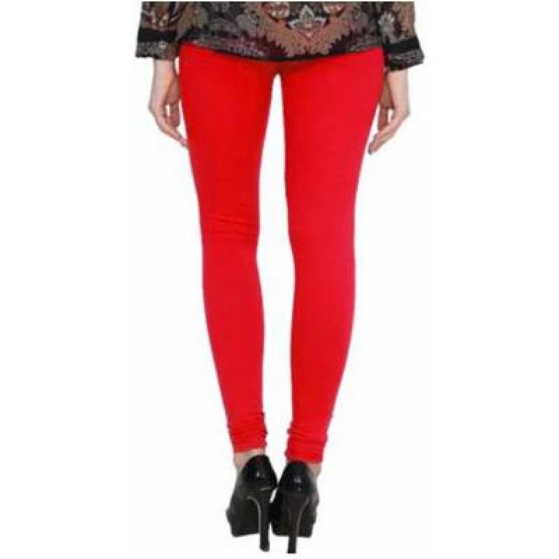 MADONA Full Lenth Western Wear Leggins (Solid) White & Red Pack of 2