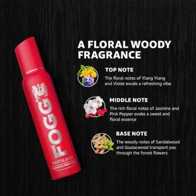 Fogg Napoleon No Gas Deodorant for Men, Long-Lasting Perfume Body Spray,Red 120 ml(Pack Of 1)